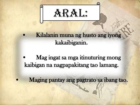 Ano ano ang mga aral na makukuha sa noli me tangere .